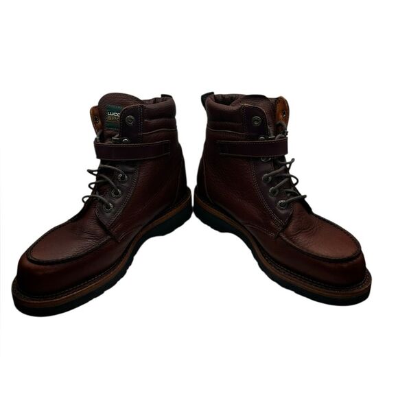 Vintage 1990s Lucchese Sport Leather Hiking Boots USA Made Mens 8.5B Brown main image 8
